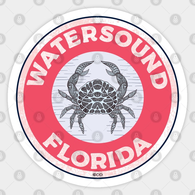 Watersound Florida Crab 30A 30 A Emerald Coast Walton County Sticker by TravelTime